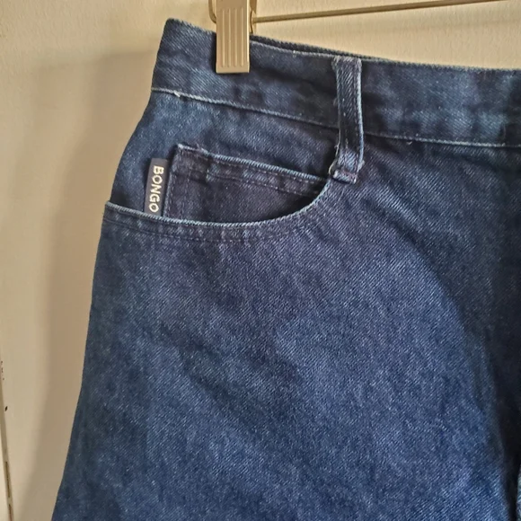 VTG BONGO Dark Denim shorts Size 13 Jrs Button Fly High Waist Sailor Western - Picture 3 of 13